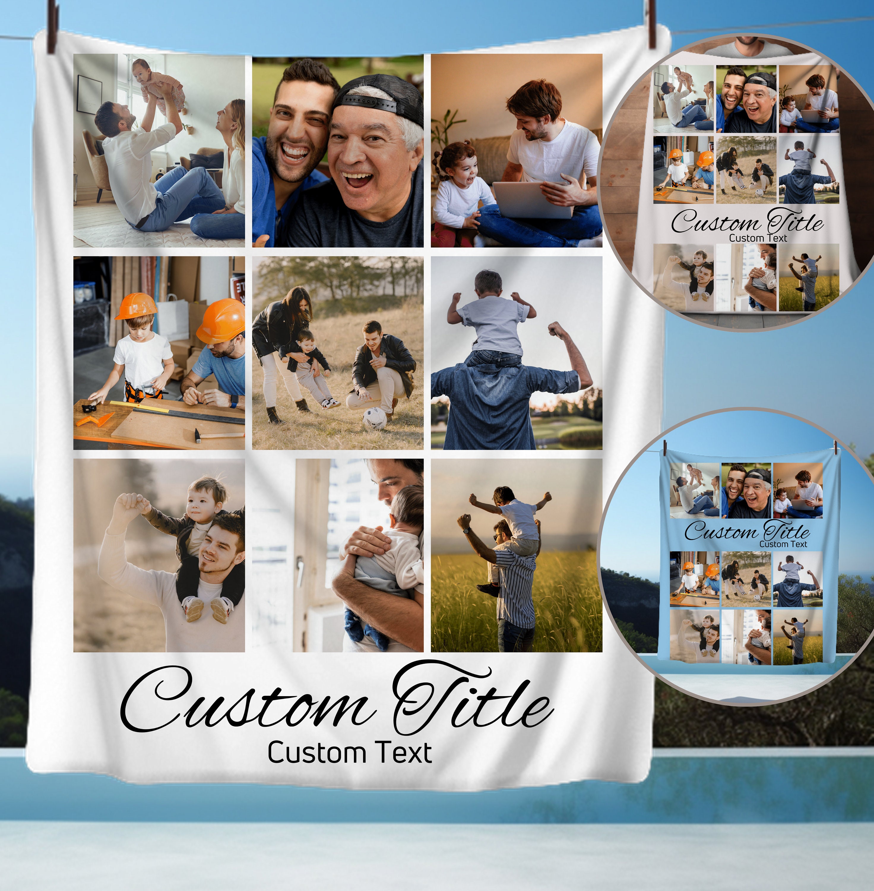 Coperta con foto personalizzata Coperta regalo per la mamma Coperta con foto personalizzata con testo Coperta con collage di foto personalizzata Coper