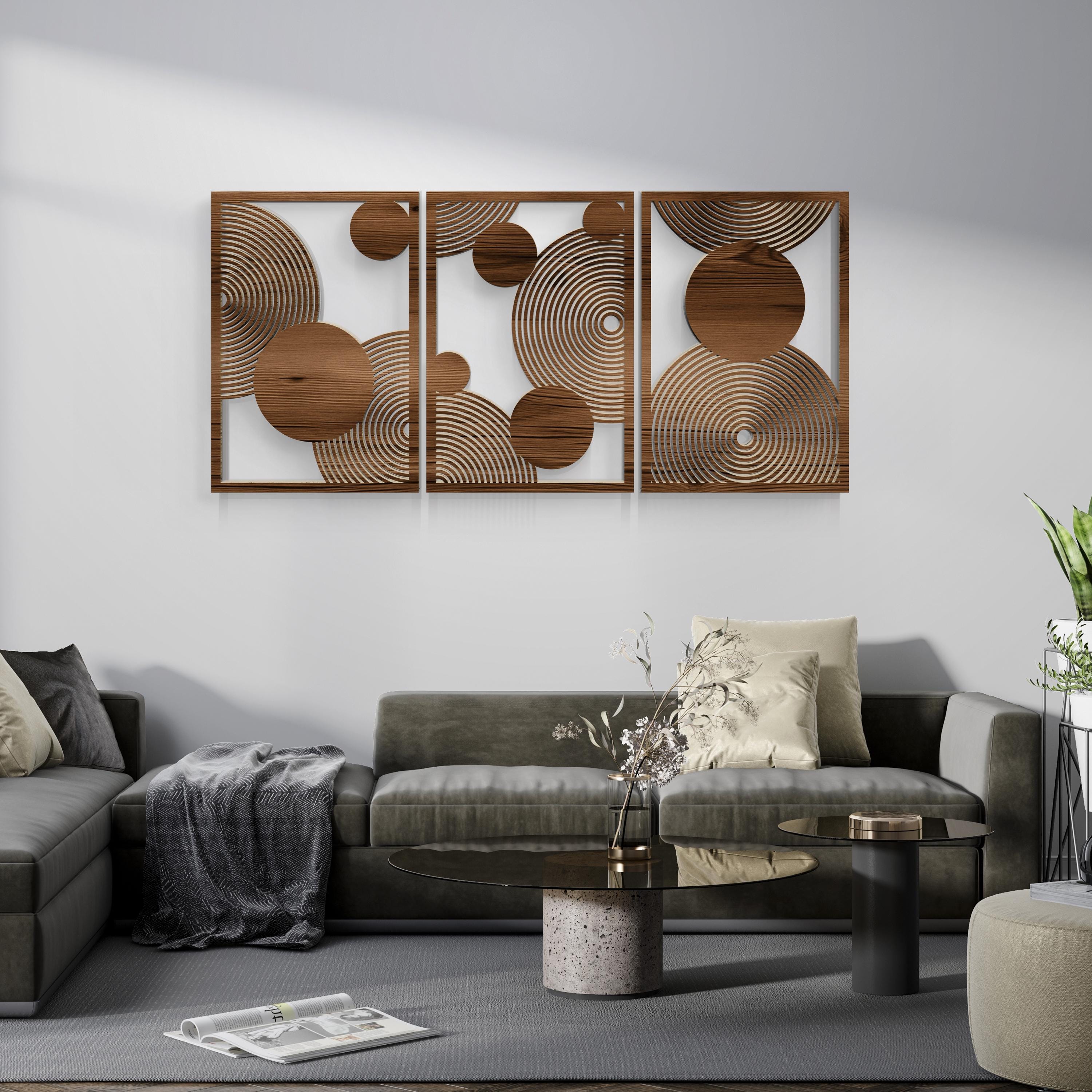 Geometrische Holz Wandpaneele, Geometrische Linien Panel, Boho Holz Wandkunst, Abstrakte Holz Wandkunst, Moderne Abstrakte Holzkunst
