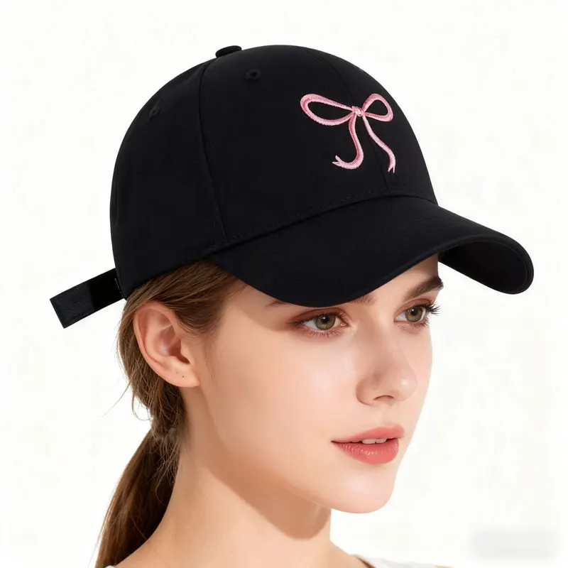 Modische und attraktive Baseballkappe mit süßem Girlie-Vibe, süßer Schmetterlingsstickerei, Sonnenschutz und Sonnenschutz Image