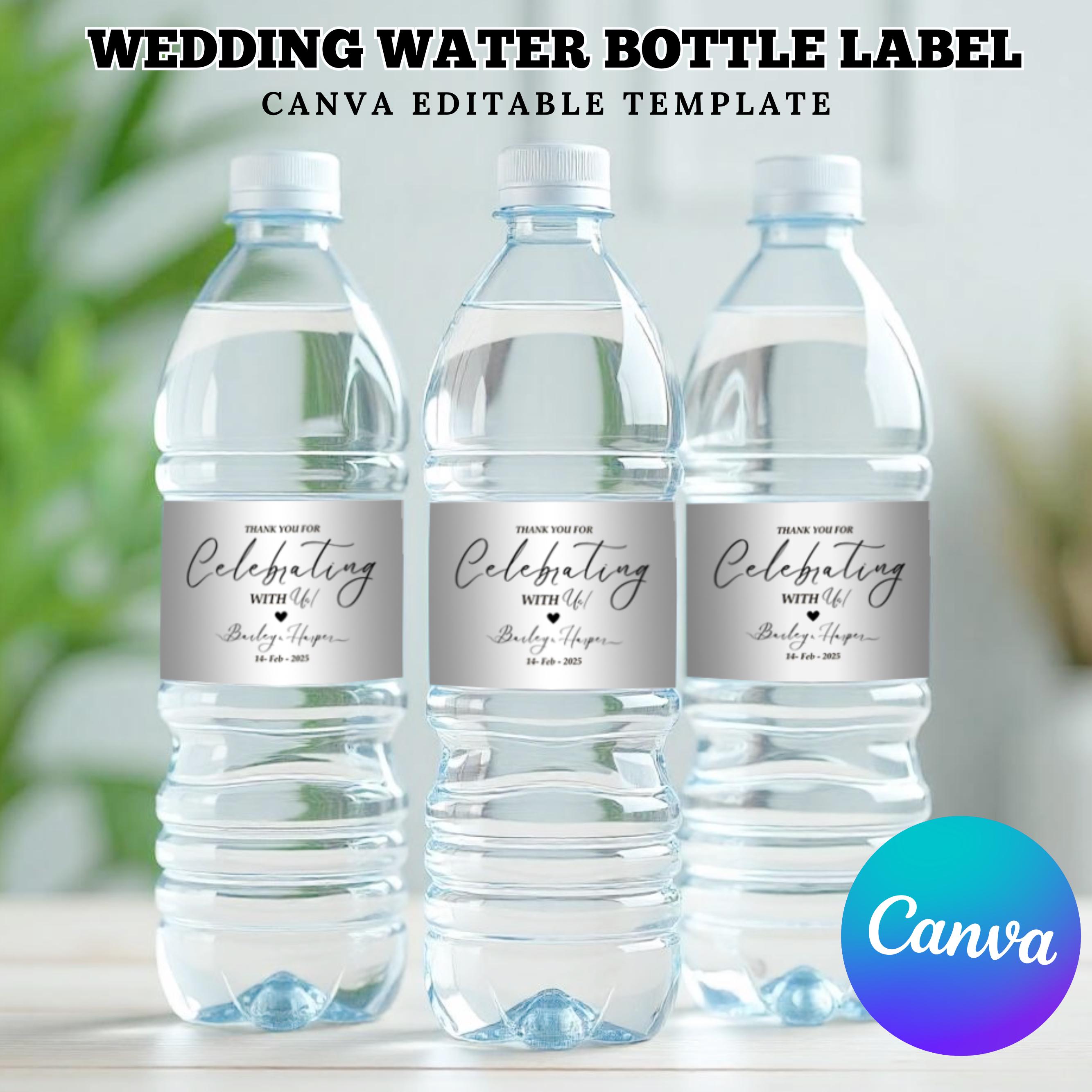 Etichetta per bottiglia d'acqua per matrimonio, adesivi stampabili per bottiglia d'acqua per matrimonio, adesivo minimalista per matrimonio, modello m