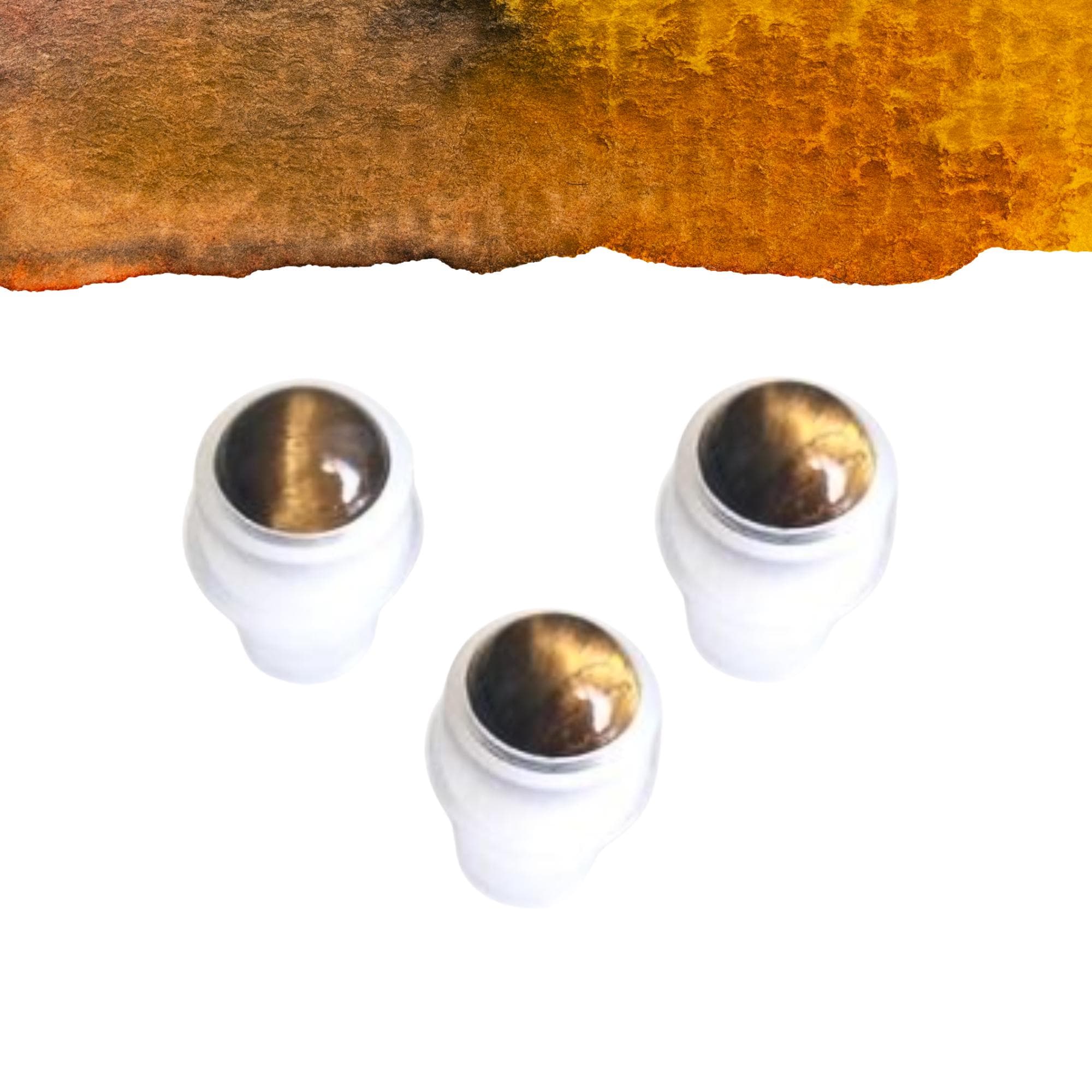 Roll-on con pietra occhio di tigre / Fiducia e coraggio / Adatto a flaconi roll-on da 5 ml e 10 ml / Inserto per flacone roll-on di oli essenziali