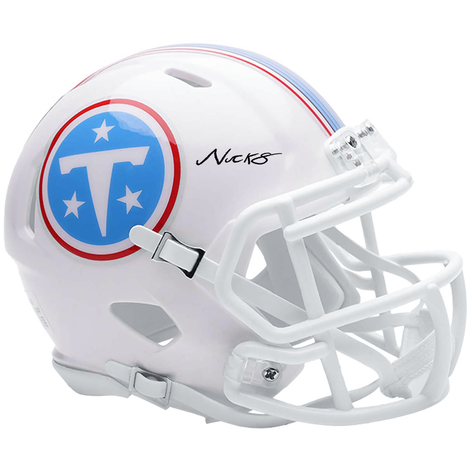 "Nick Singleton Tennessee Titans signierter Riddell Speed ​​Mini-Helm" Image