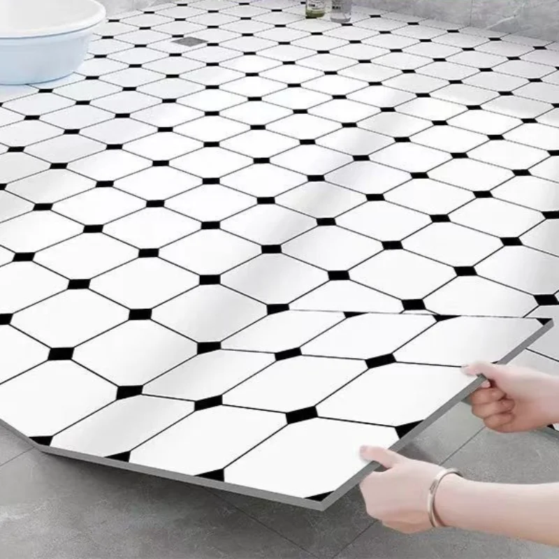 PVC Self-Adhesive Flooring Waterproof Vinyl Flooring for Bathrooms and Balconies Stone-Plastic Flooring for Kitchens Home Decor