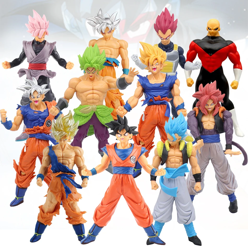 NOVITÀ: Action Figure Anime Dragon Ball Z Super Saiyan Son Goku Broly Vegeta 17-18CM, Modellini da Collezione per Bambini