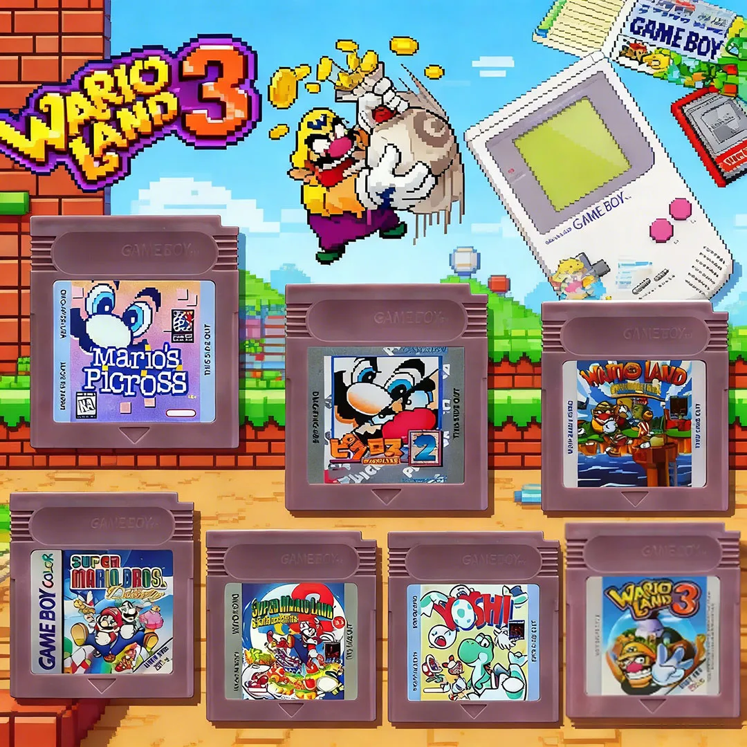 New GBC 16 Bit Game Video Game Cartridge Console16 Bit Game Card Wario Land Donkey Kong Wario Land 2 Yoshi for GBC/GBA Mario