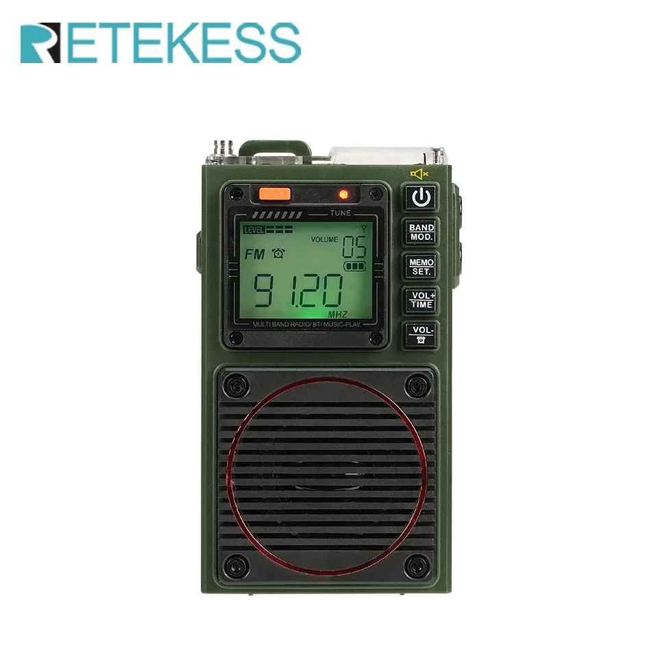Retekess TR111 Radio FM Tragbare Radios AM FM Mini Amateurfunk Kurzwellen Notfall Amateurfunk Multiband SW VHF WB Wecker Image