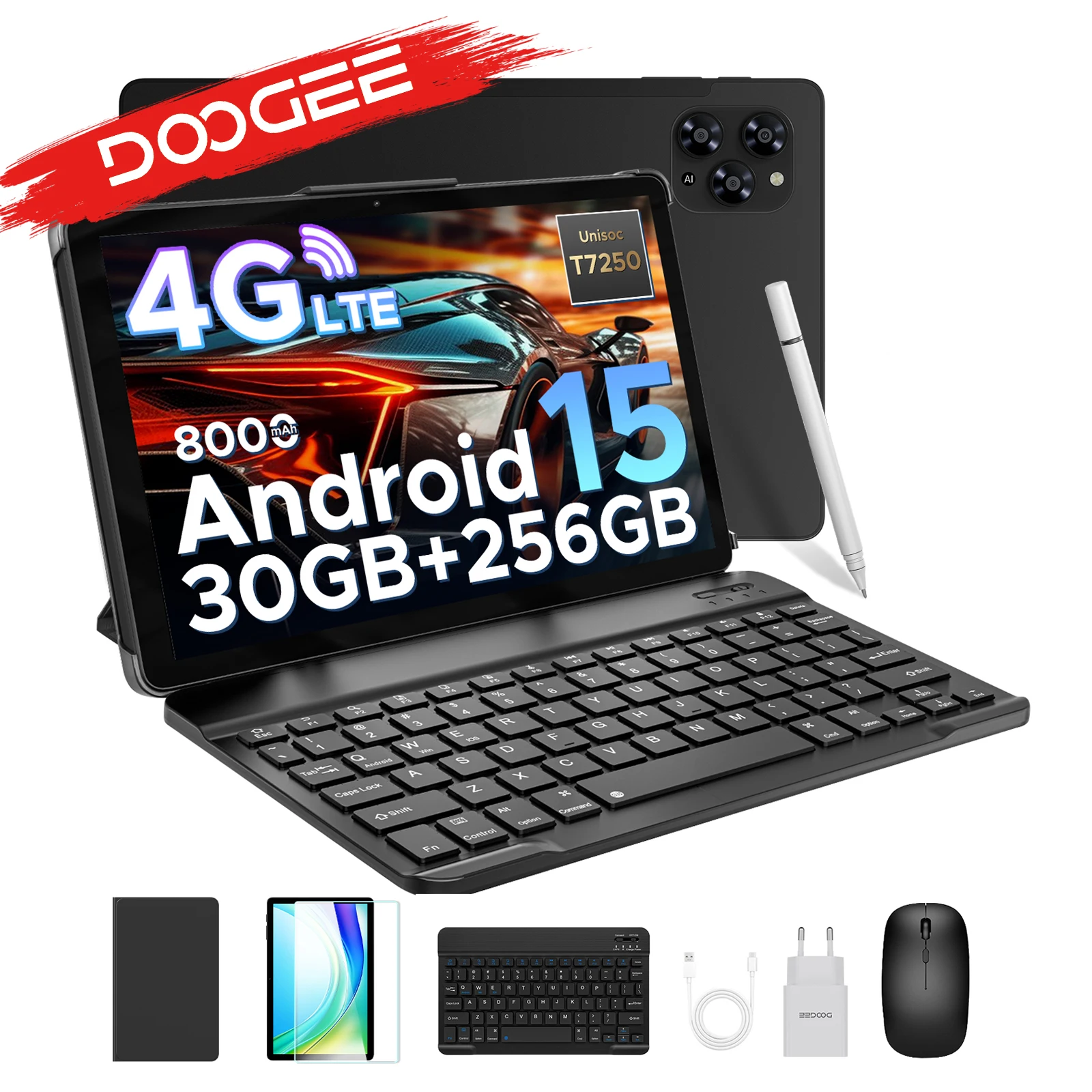 DOOGEE Tab G6 2-in-1-Tablet-PC 4G LTE 11 Zoll Android 15 30 GB RAM (6 + 24) 256 GB ROM mAh 8000 Akku unterstützt Widevine L1 Tablet PC Image
