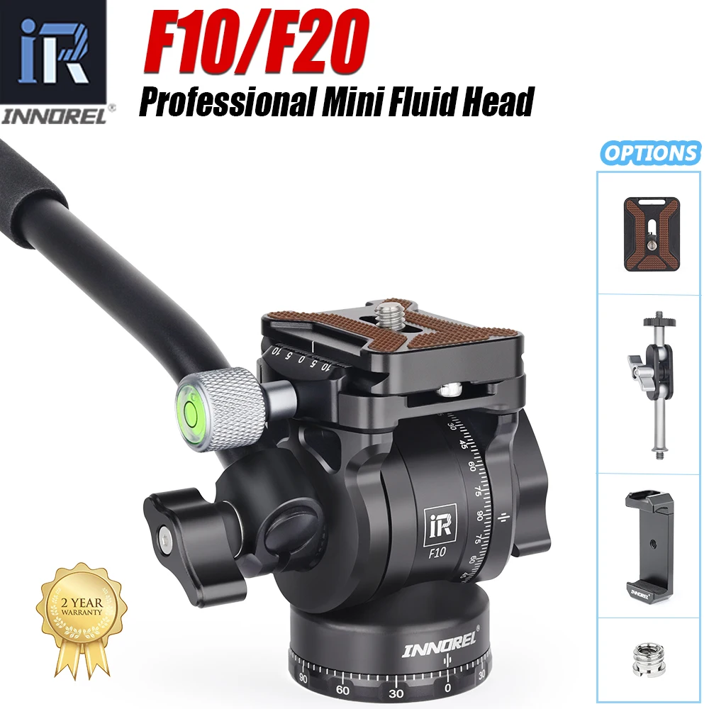 F10/F20 Mini Stativ Flüssigkeitskopf Panorama Video DSLR Kamera Stativkopf mit Arca Swiss Schnellwechselplatte für Stative, Einbeinstative Image