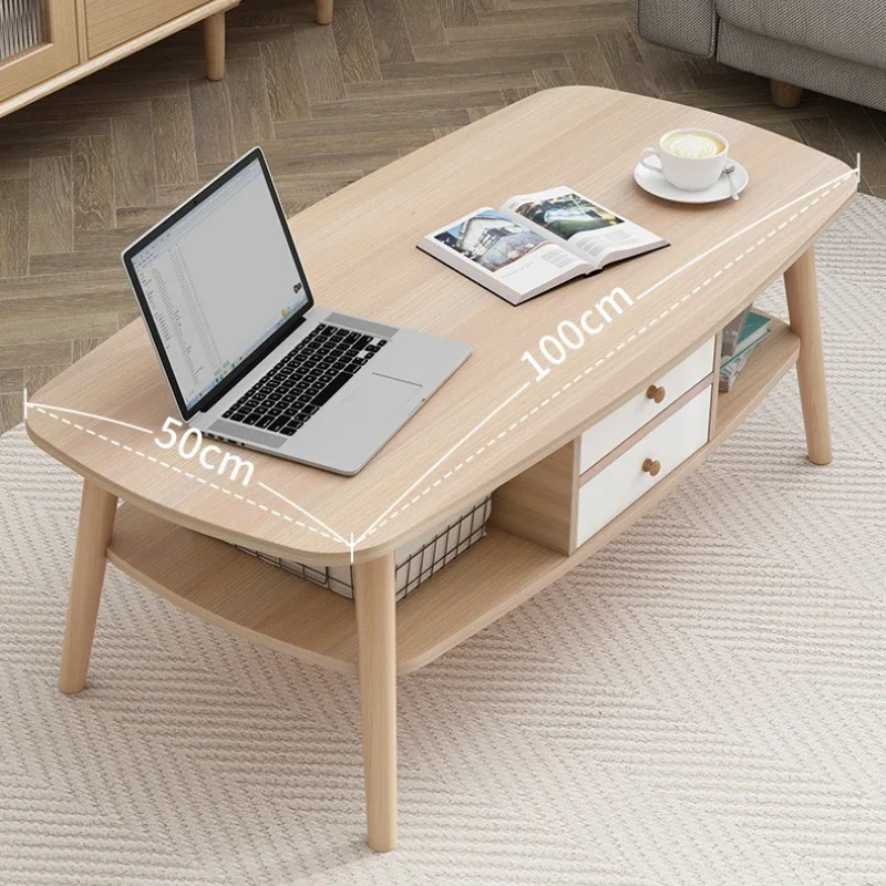 Haushaltswaren Doppelschichtiger Couchtisch Kleiner Wohnzimmertisch für Apartments Kleiner Kaffeetisch Schlafzimmer-Teetisch Couchtisch Tisch