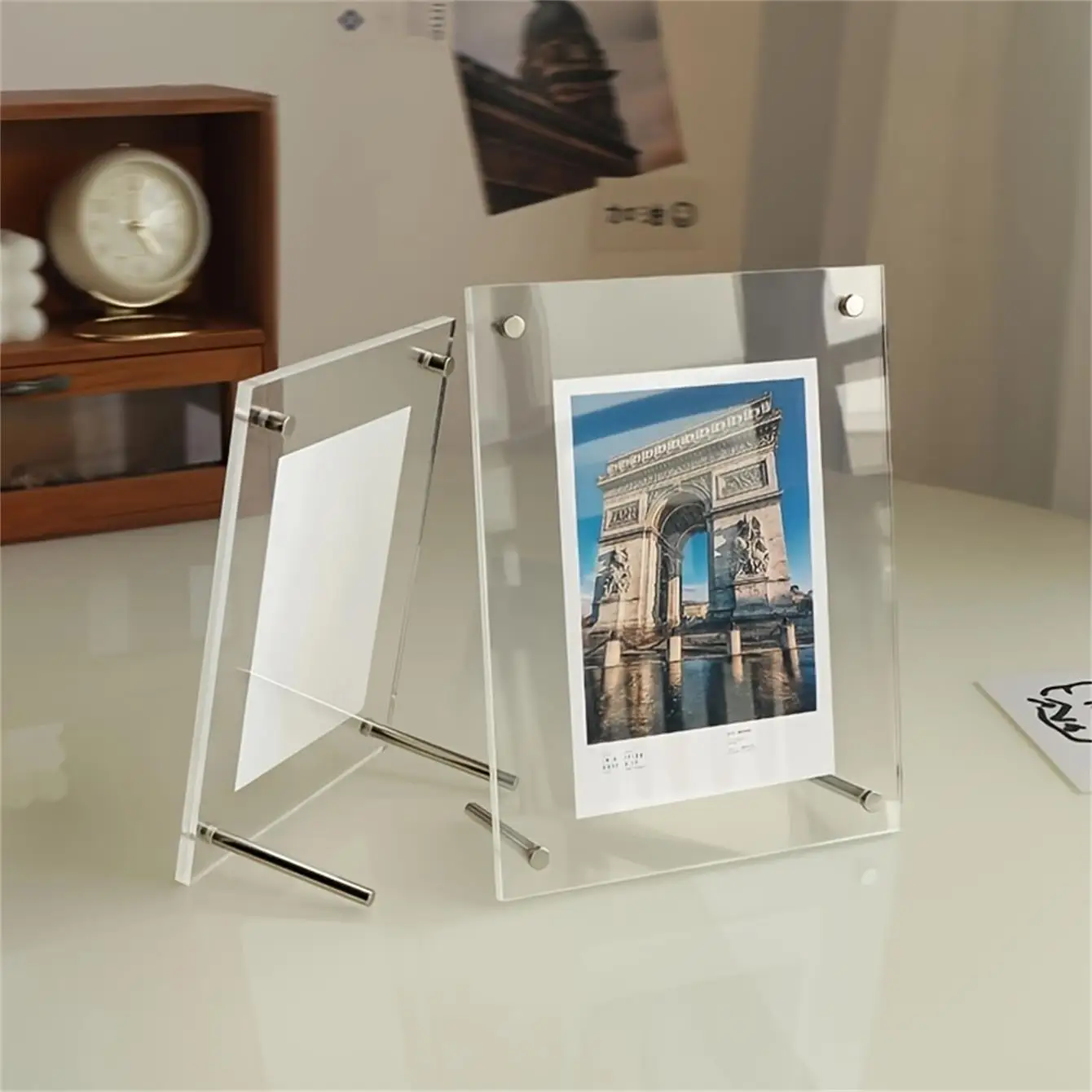 Transparenter Bilderrahmen 6-Zoll-Wand-Ins Postkarte Foto rahmen Poster Display Stand 7-Zoll-Acryl Foto rahmen Tisch