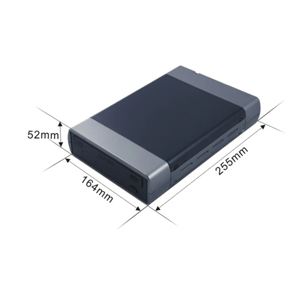 5,25-Zoll-Gehäuse für externe Festplatten, USB 3.0/2.0 zu SATA-Festplattenbox, unterstützt DVD-Gehäuse für externe Festplatten, 16-Gang-Aufnahme Image