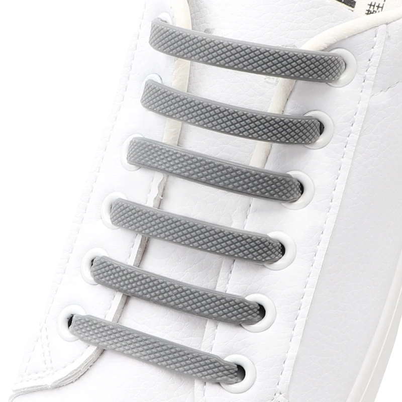 16 Teile/los Mode Silikon Schnürsenkel Elastische für Turnschuhe schnürsenkel Ohne Gewichte Kinder Erwachsene Faul Schnell Spitze Gummi Schnürsenkel Image