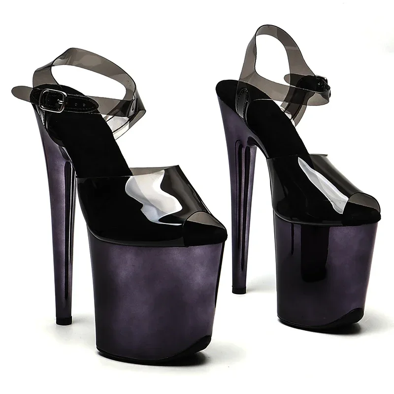 Leecabe 20 cm/8 Zoll TPU Upper Gun Farbe Galvanisieren Plateau High Heel Sandalen Stripper Heel Pole Dance Schuhe