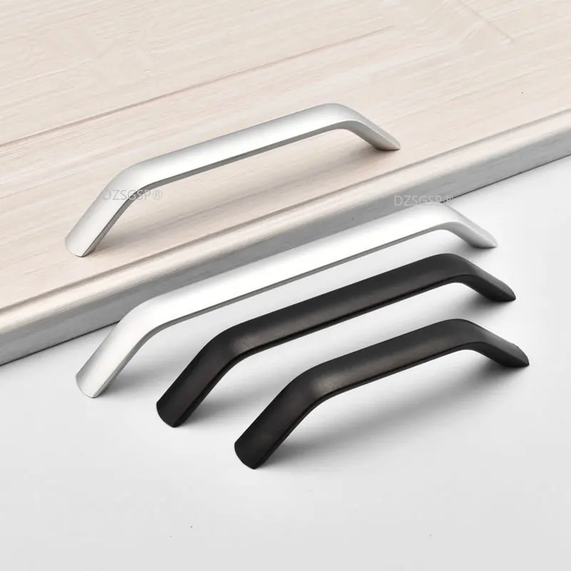 Küche Möbel Silber Schwarz Halbkreis Moderne Aluminium Schublade Handl Griffe für Möbel Griffe Hardware