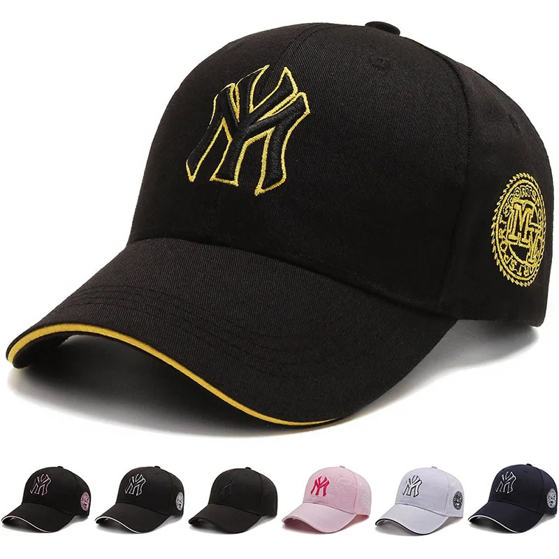 Vier Jahreszeiten Hüte Männer Trendy Schwarz Retro Brooklyn Brief Stickerei Baseball Baumwolle Einstellbare Casual Hut Hip Hop Sonnenhüte