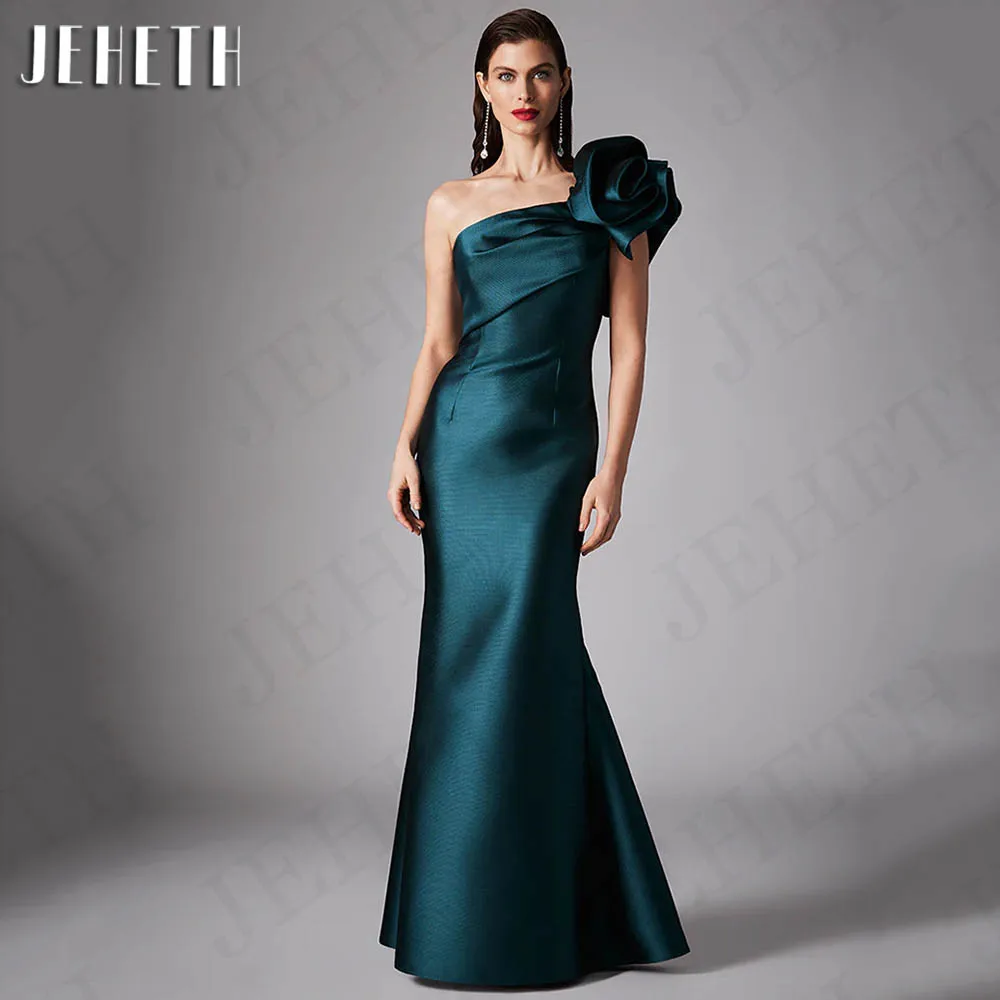 JEHETH Elegante One-Shoulder-Abendkleider für Damen Meerjungfrau-Stil Satin formelles Partykleid maßgeschneidert elegante Festkleider Elegante eine Schulter Abendkleider Frau Meerjungfrau Satin formelle Party Kleid ang