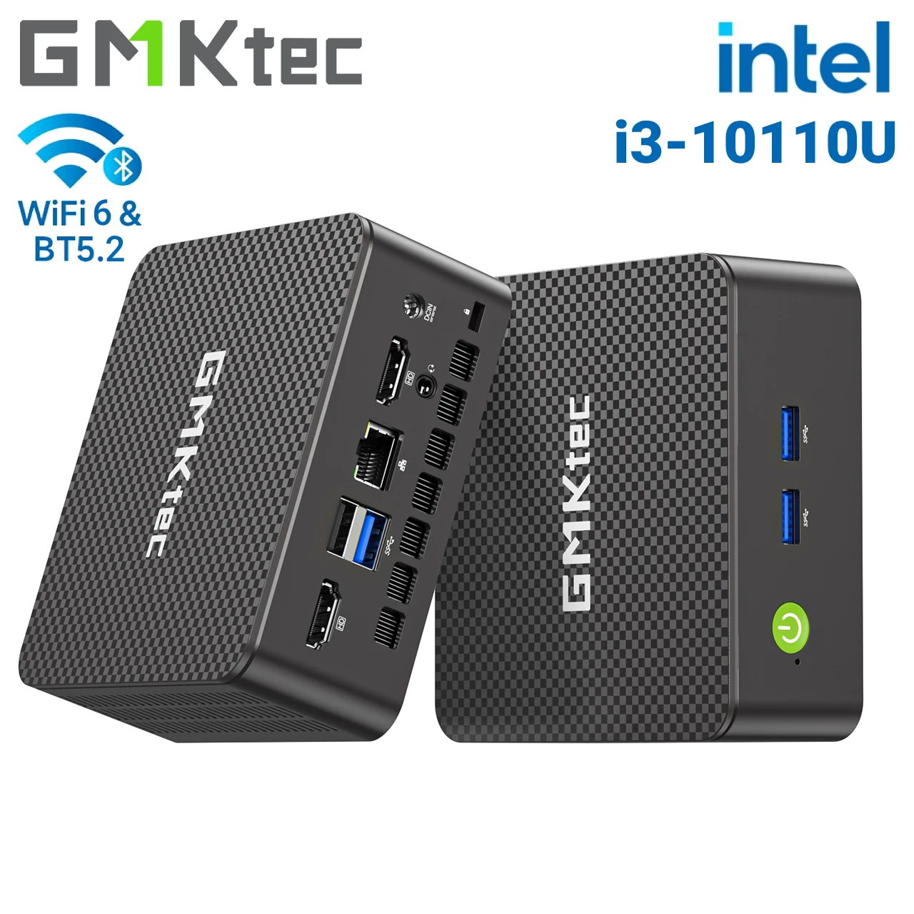 GMKtec G3 Pro Mini-PC Intel i3-10110U Windows 11 Pro Mini-PC 8GB DDR4 256GB PCIe M.2 SSD WiFi 6 BT5.2 Desktop-Computer Image