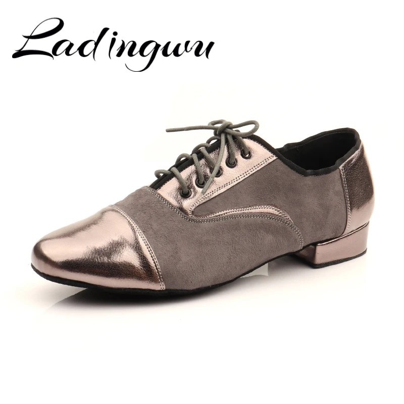 Ladingwu Männer Tanz Schuhe Latin Ballroom dance schuhe Moderne Innen Schuhe Männer Tango Schuhe Tanz Sneaker Für Jungen mit hohen absätzen 2,5 cm