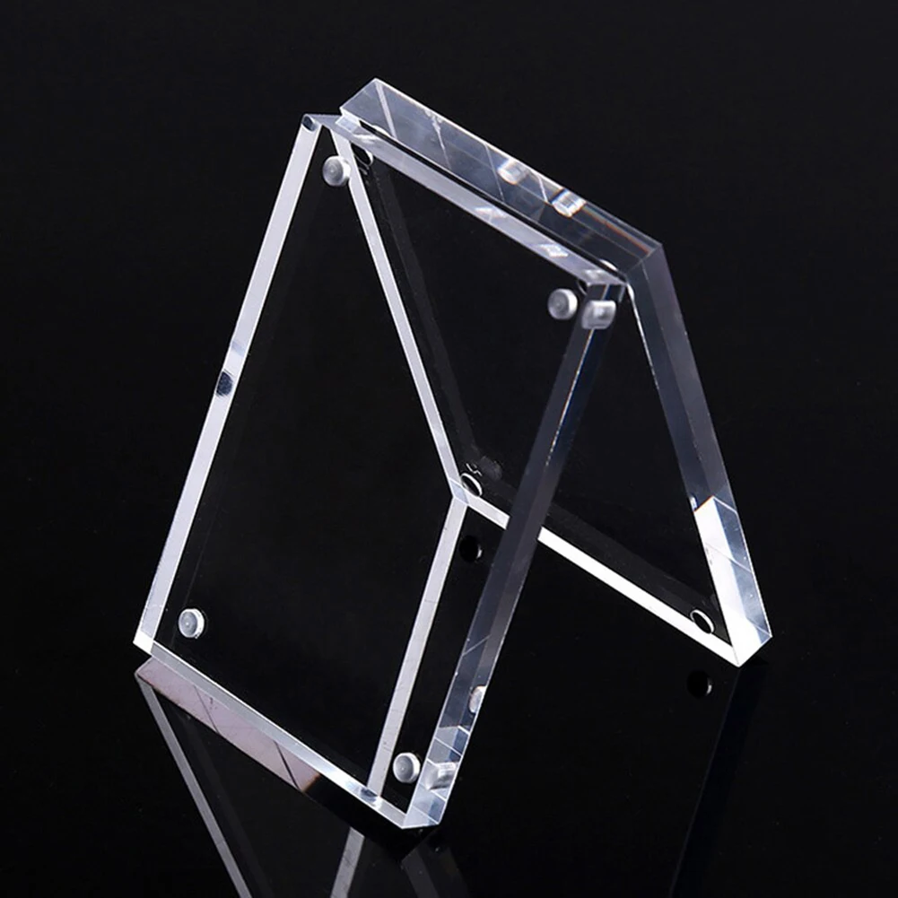 Transparenter Fotorahmen, Acryl, magnetischer Präsentationsrahmen, Posterständer, Dicke 3 + 3 mm, Heimfest, Hochzeitsdekoration Image