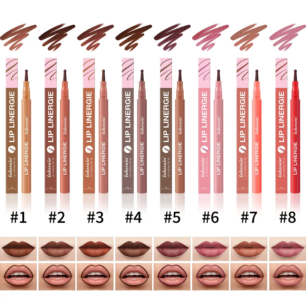Wasserdichter Lipliner, Fleck-Lippen-Dessous, langlebig, 8 Farben, Transferfest, wischfest, Farbe, keine Blutung, Formel, Kosmetik Image