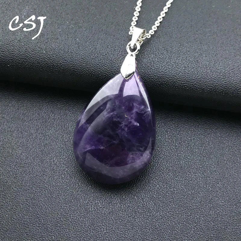 Natürliche Amethyst Anhänger echte Edelstein edlen Schmuck besten schönen Geburtstags feier Geschenk für Frauen Frau Dame Party Schmuck Geschenk Image