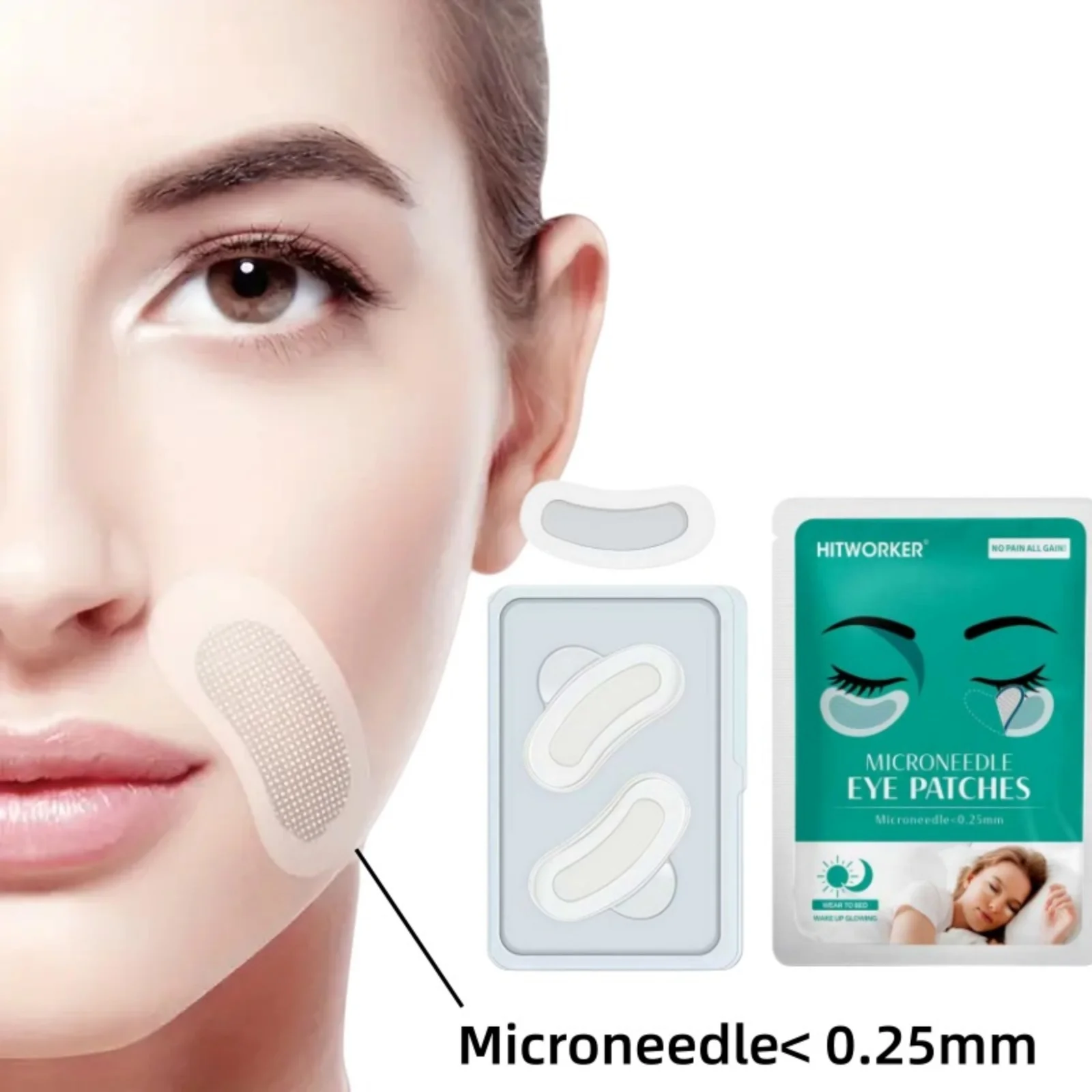 Lösliche Mikronadel-Augenpflaster, Hyaluronsäure-Augenmasken für tiefe Feuchtigkeit, straffende Anti-Falten-Hautpflege Image