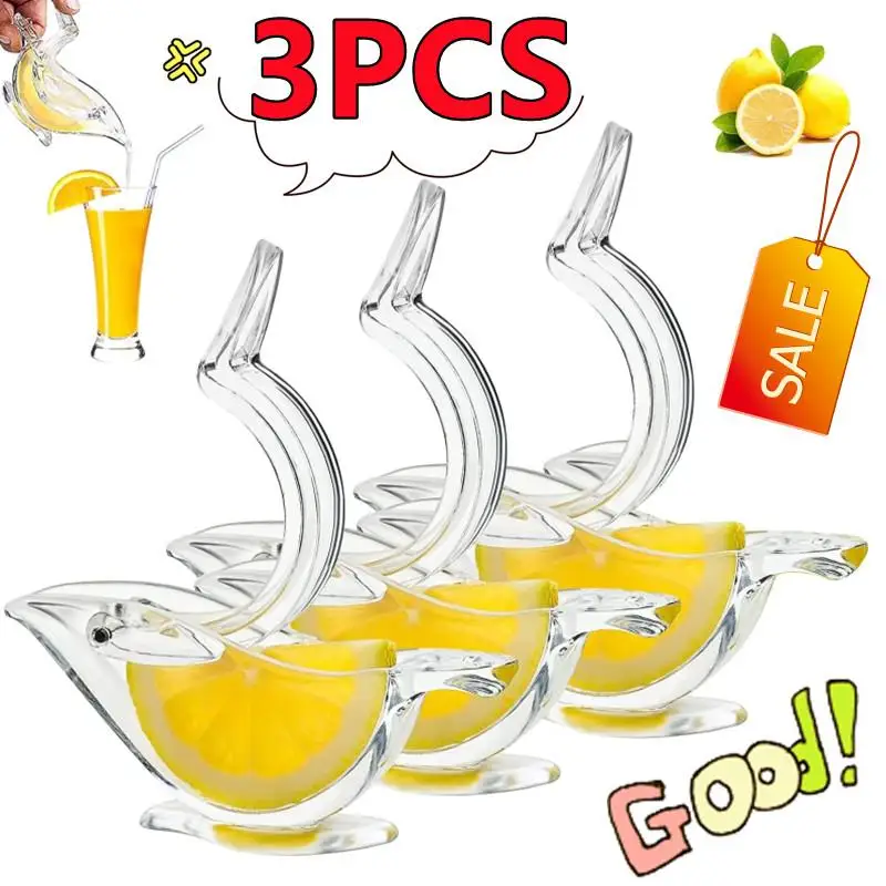 3/2/1PC Küche Hause Slip Werkzeug Presse Squeeze Obst Mini Manuelle Entsafter Vogel Form Transparent Tragbare orange Zitrone Manuelle Entsafter Image