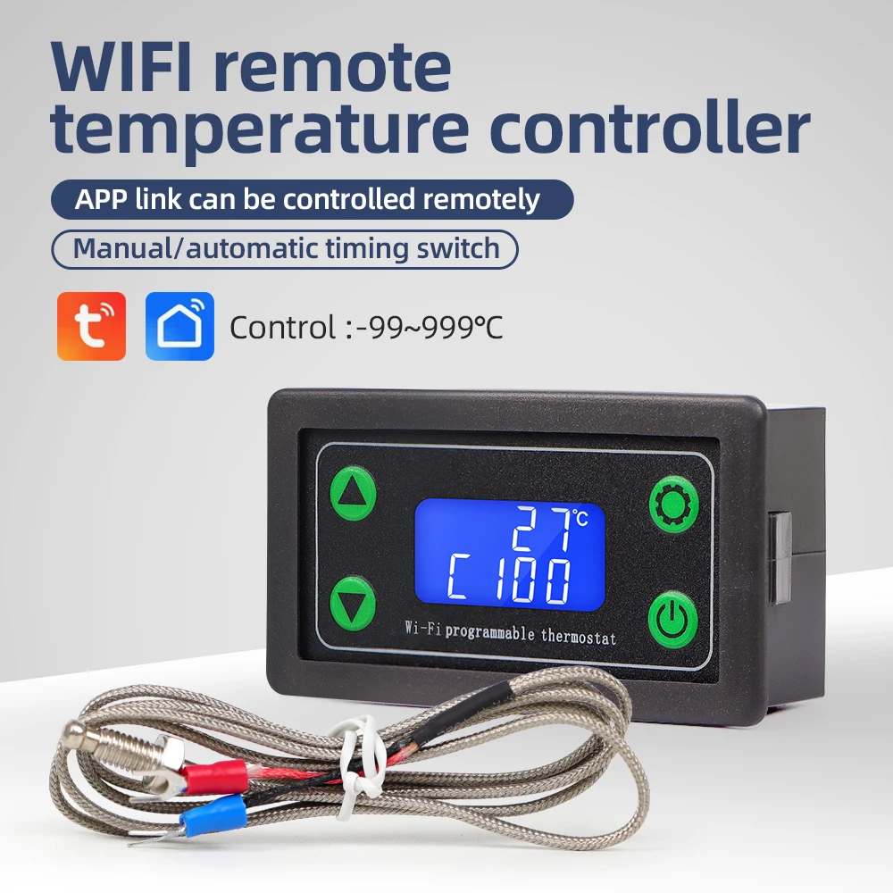 ZFX-WT01 tuya wifi intelligente digitale temperatur regler led-anzeige thermostat mit wärme/kühlung steuerungs instrument mit sonde Image