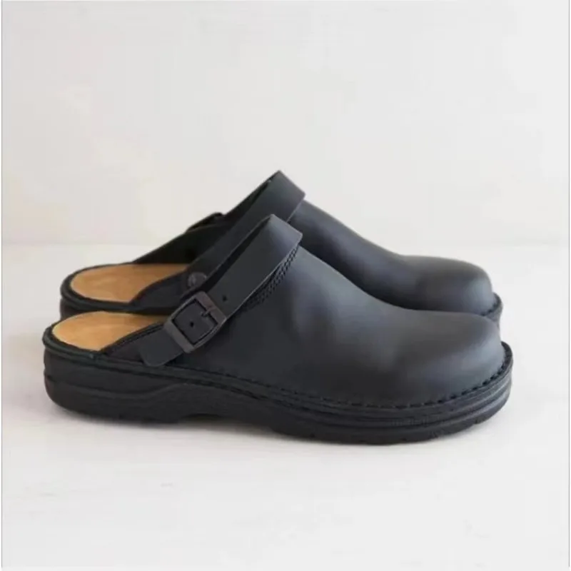 Neue Herren Frau Hausschuhe Sommer Pu Lederschuhe Vintage Soft Bottom Slip auf Sandalen Strand Hausschuhe Männer Freizeit schuhe Größe 38-48