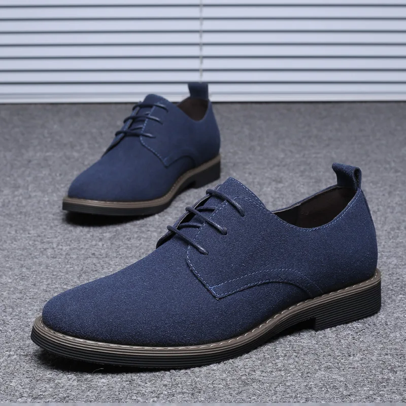 Plus Größe 38-48 Männer Casual Schuhe männer Wildleder Schuh Schnüren Blau Oxford Schuhe für Männer Wohnungen Luxus atmungsaktive Kleid Schuhe für Männer