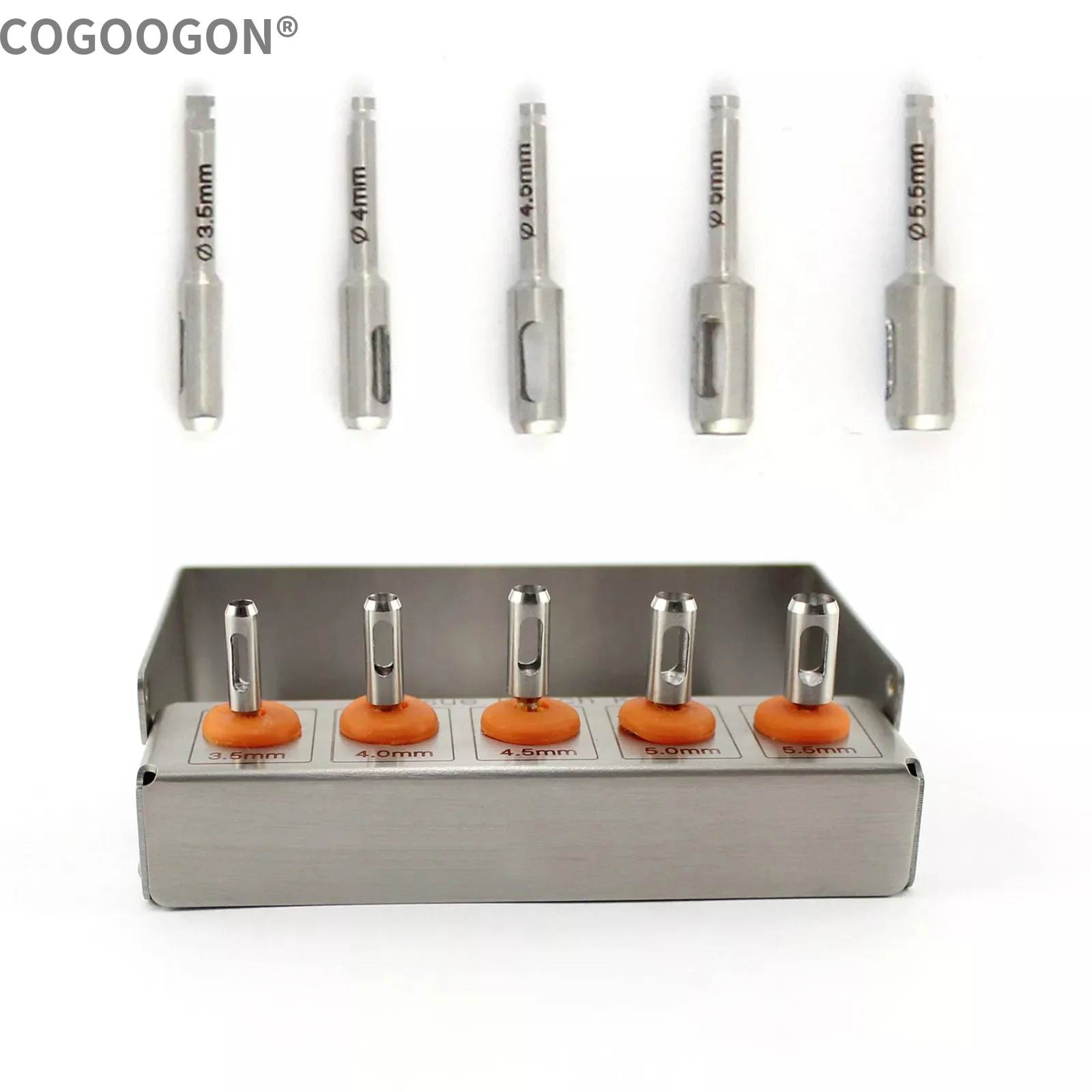 5Pcs Dental Implantat Tissue Punch Edelstahl Zahnfleisch Ring Cut Post für Niedrige Geschwindigkeit Handstück Zahnmedizin Chirurgische Werkzeuge Image