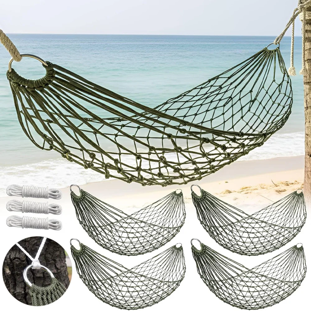 Garten Outdoor Verdickte Nylon Seil Hängematte Indoor Mesh Hängematte Tragbare Einfache Hängematte Schaukel Stuhl