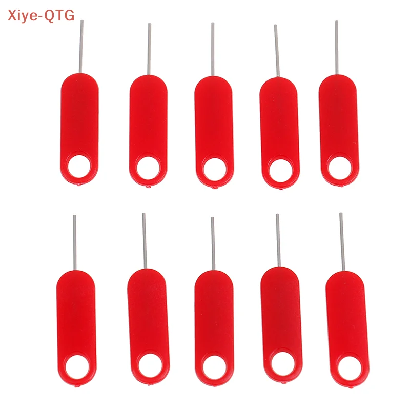 NEUES 10-teiliges rotes Auswurfstift-Schlüsselwerkzeug zum Entfernen von SIM-Kartenfächern Image