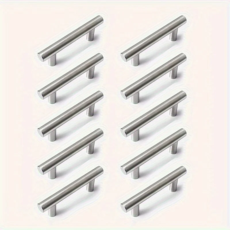 12-teilige moderne Schrankgriffe aus Edelstahl, modernes Bogen-Design, gebürstetes Metall, Möbel- und Schubladengriffe, Hardware-Griffe, Stangengriff