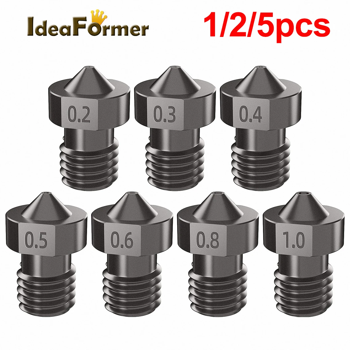 5/2/1PCS 3D Drucker Teile Gehärtetem Stahl Sterben Stahl Düse 1,75mm 0,2/0,3/0,4/0,5mm Für Ender3 E3D Hotend Titan Extruder Prusa i3 Image