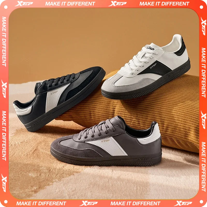 Xtep GAT Skateboarding Shoes For Men 2025 Spring Stability Comfortable Sports Shoes Classics Street Soft Sneakers 875119310004