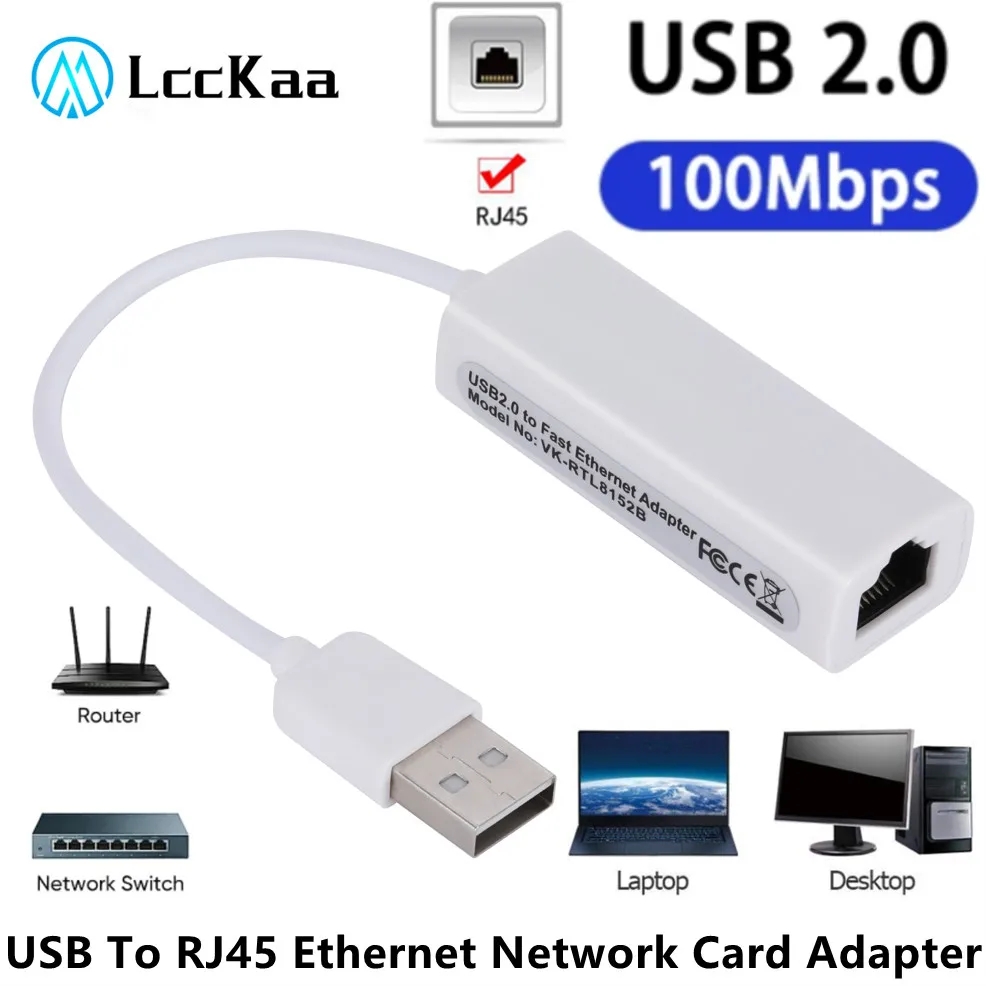 USB 2.0 kabelgebundene USB-zu-RJ45-Netzwerkkarte 10/100 Mbit/s USB-zu-RJ45-Ethernet-LAN-Adapter Netzwerkkarte für PC Laptop Windows 7 8 10 11 Image