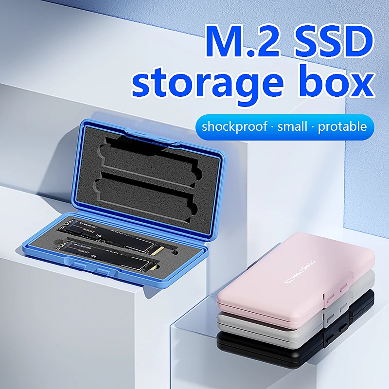 Blueendless SSD-Schutztasche, tragbare SSD-Tragetasche für M.2 SATA NVme PCie Solid Disk, antistatische, wasserdichte SSD-Tasche Image