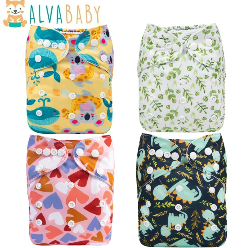 U Pick ALVABABY Stoffwindel mit 1 Einsatz, umweltfreundliche moderne Stoffwindel für Babys von 3–15 kg, mit 1 Mikrofaser-Windeleinlage Image