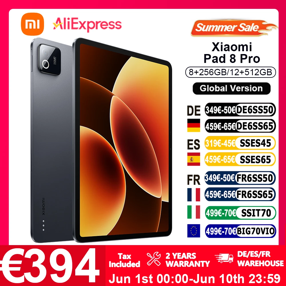 Globale Version Xiaomi Pad 8 Pro 11,2 Zoll Snapdragon ® 8 Elite 144Hz-Display 50MP Rückkamera 32MP Frontkamera 67W HyperCharge 9200mAh Typ-C Xiaomi HyperOS 3 Image