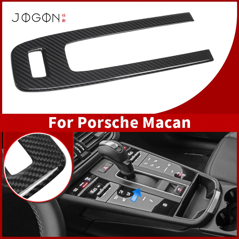 Für Porsche Macan GTS T S 2022 + Konsole Getriebe Shifter Box Rahmen Trim Real Carbon Fiber Innen Zubehör Image