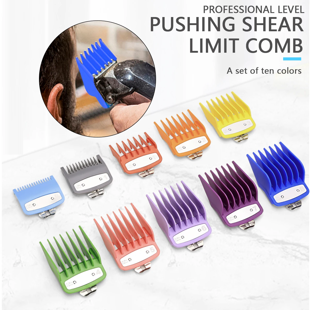 10Pcs Haar Clipper Grenze Kamm Salon Schneiden Guide Ersatz Set Professionelle Elektrische Haar Trimmer Zubehör Für Wahl Image