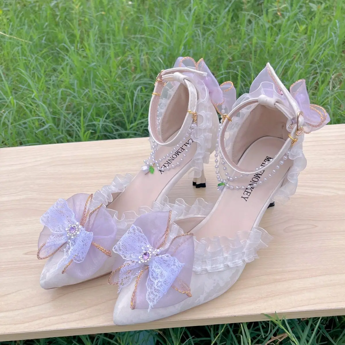Chaussures Lolita pour femmes, chaussures de soirée pour femmes, chaussures de créateur de luxe élégantes, chaussures pour femmes de couleur violette, chaussures de mariage pour femmes, chaussures de