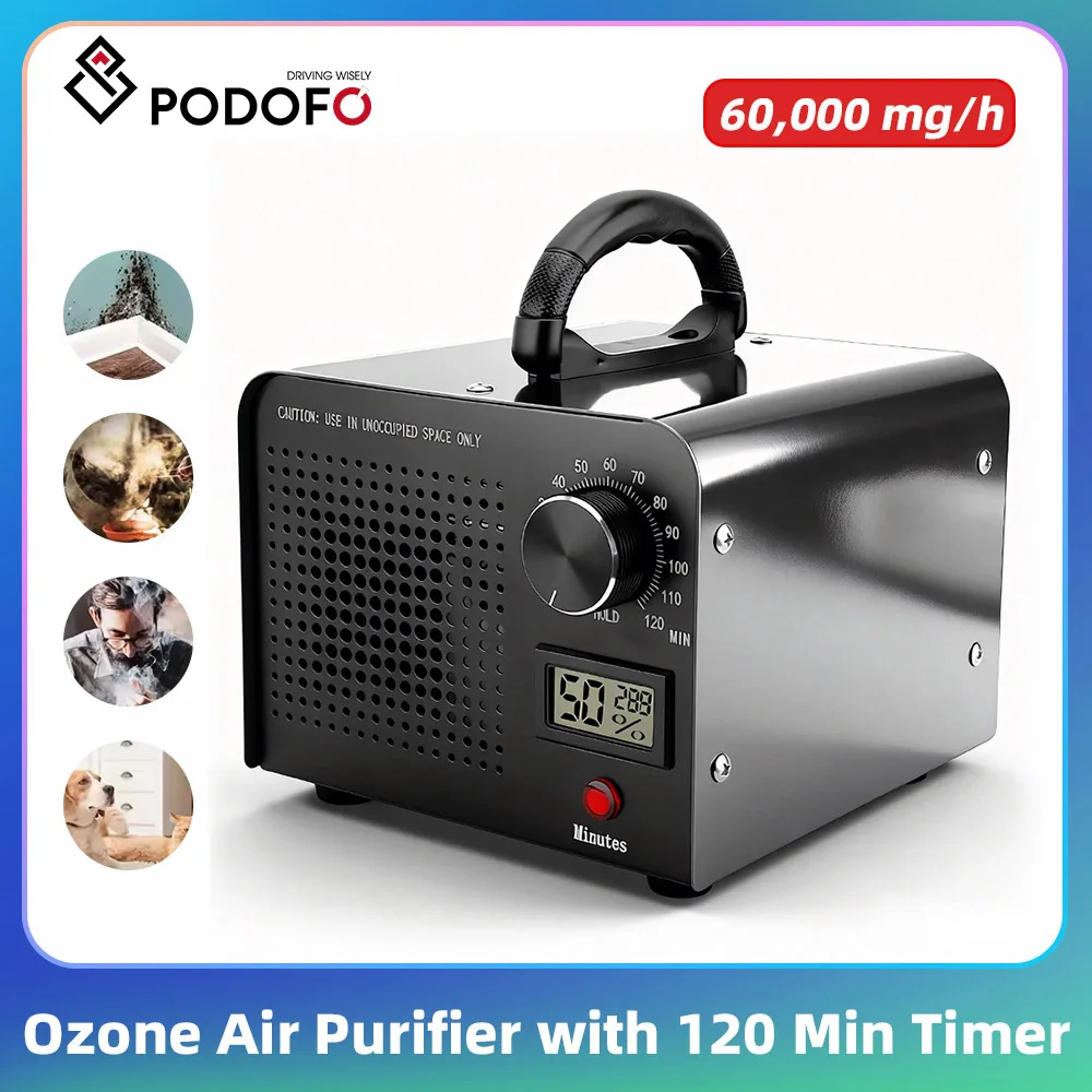 Podofo Luftreinigungs-Ozongenerator, 60000 mg/h Ozonmaschine, kommerzieller/industrieller Ozon-Luftreiniger mit hoher Kapazität, EU-Stecker Image