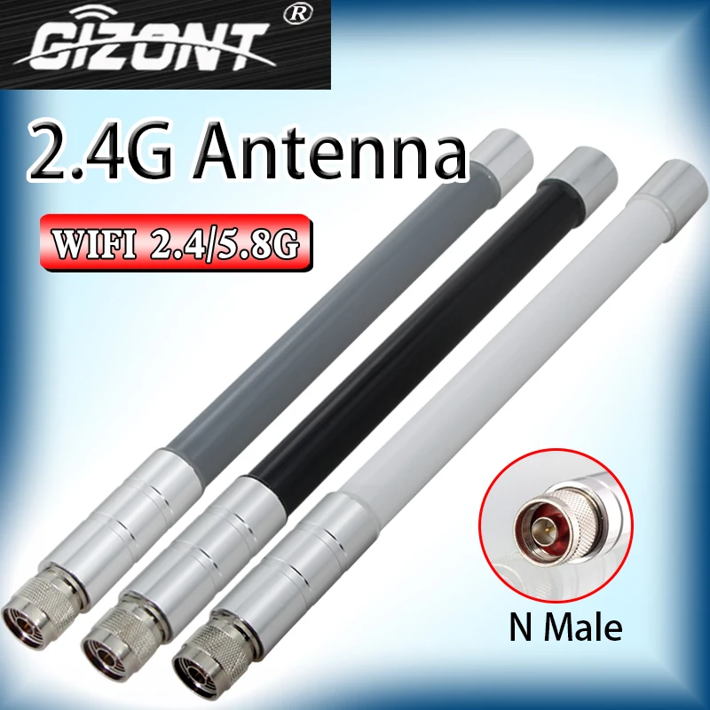 Omnidirektionale High-Gain-Außenantenne WLAN-Extender für Router Hot Spot 2,4 G 5,8 G Dualband-Glasfaserantenne N-Stecker Image