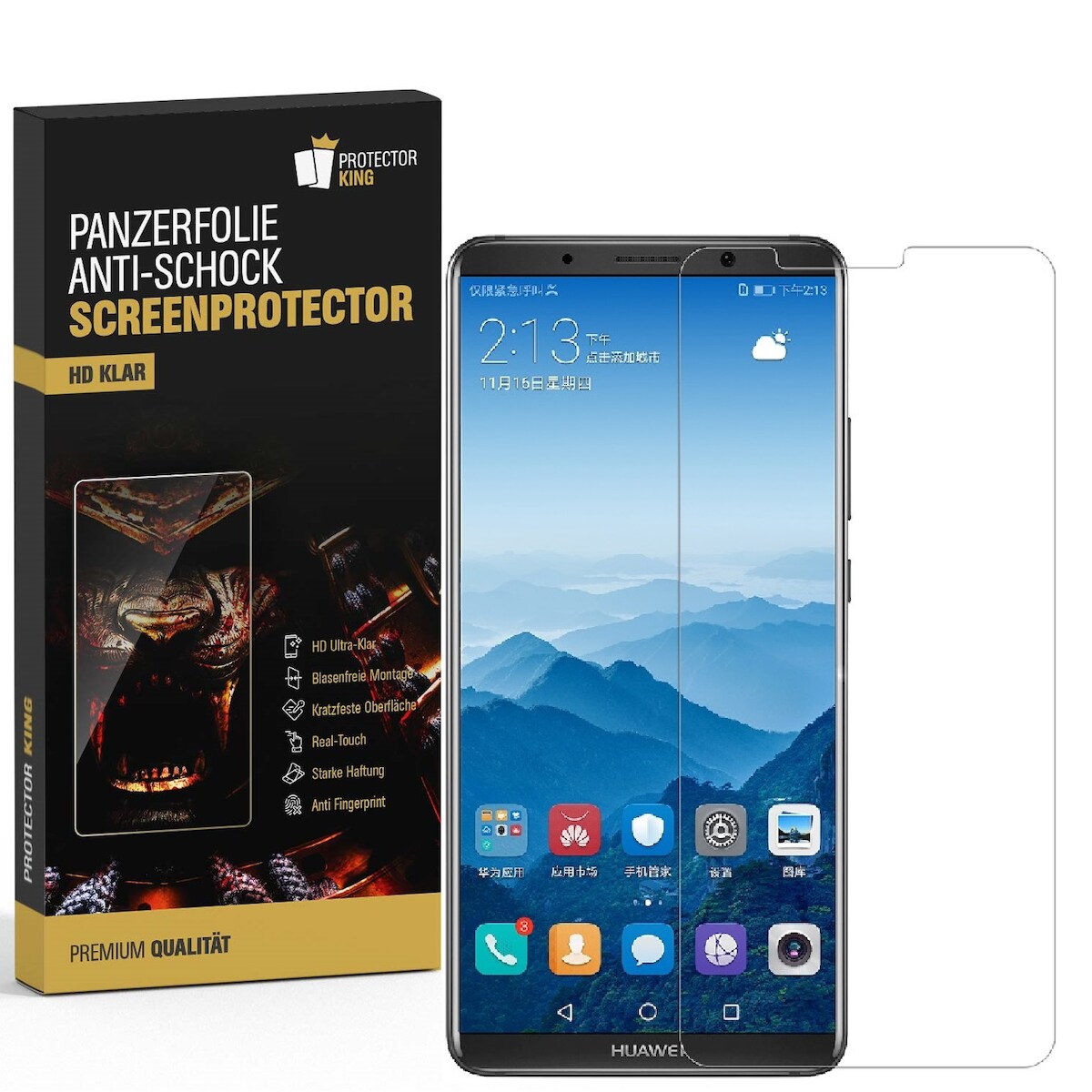 4x Panzerfolie für Huawei Mate 10 Pro ANTI-SCHOCK Displayschutzfolie HD KLAR Image