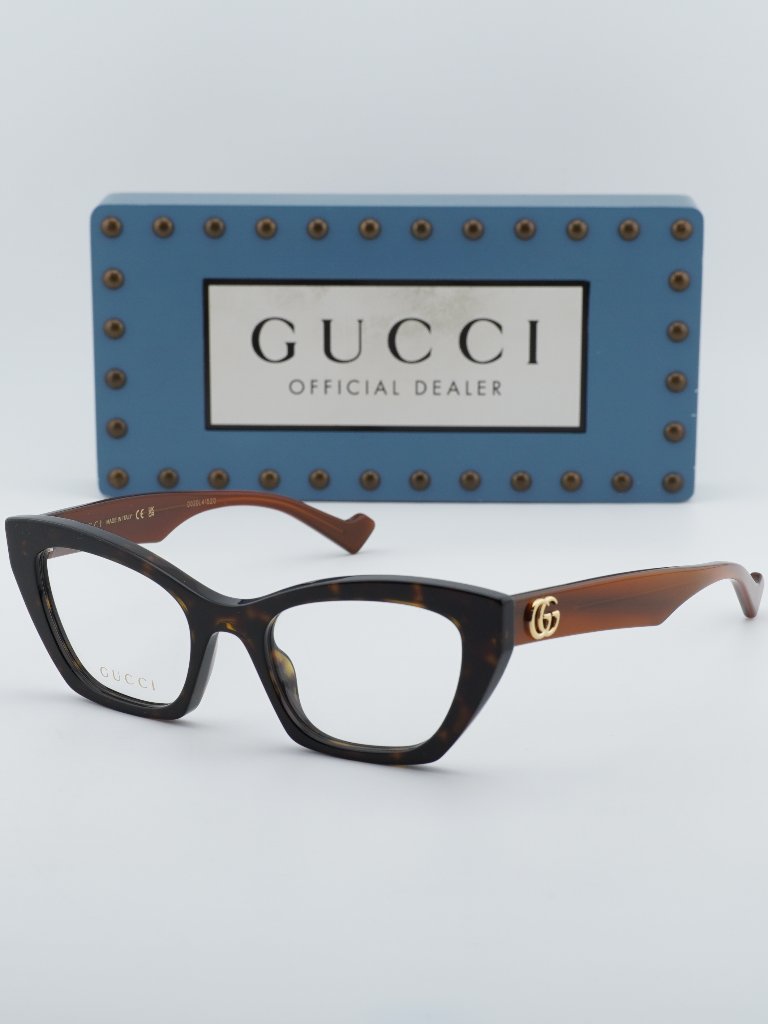 Gucci Accessories | Gucci Gg1334o 005 Cat Eye Eyeglasses - Havana 52mm | Color: Brown | Size: 52 - 20 - 145