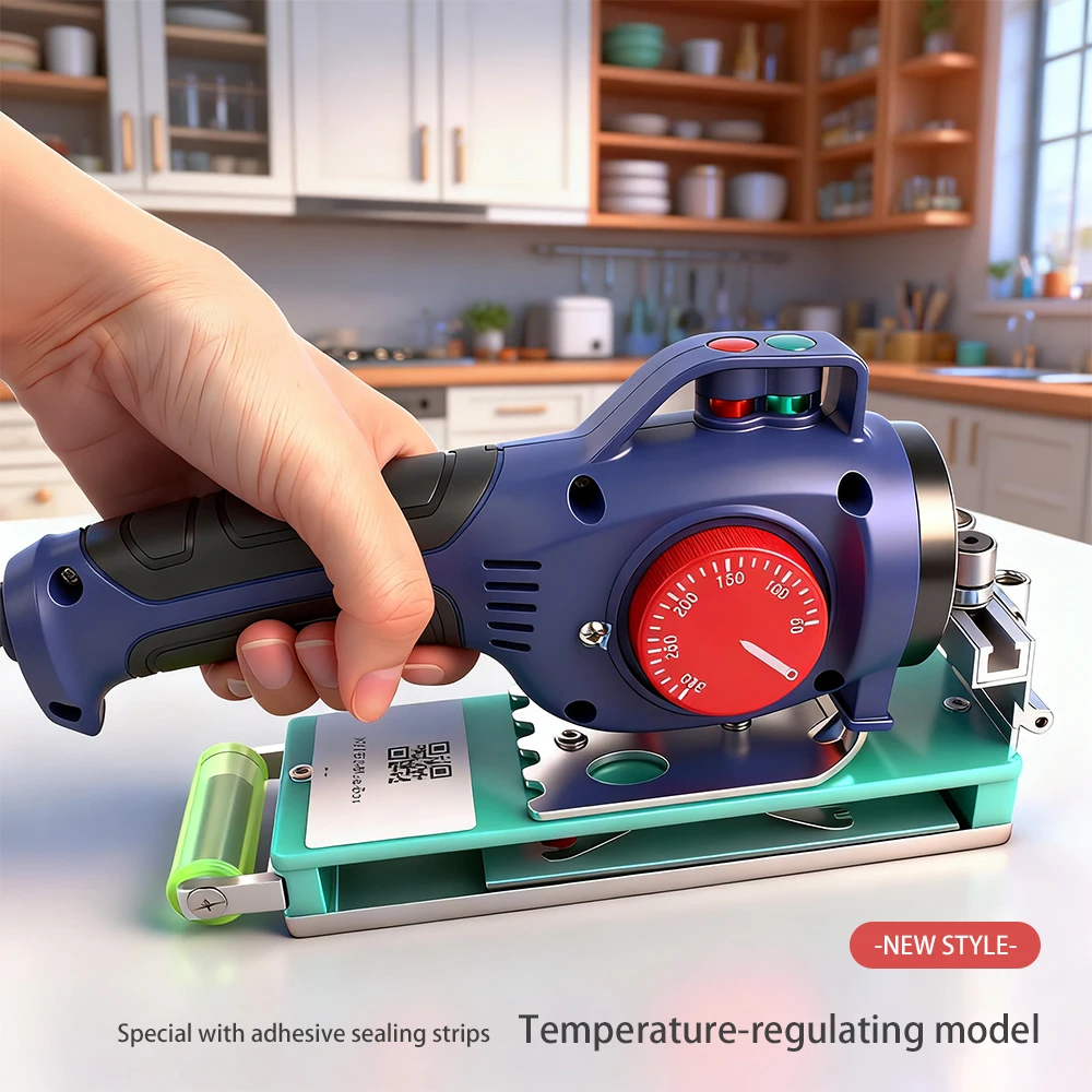 Holzbearbeitungskantenanleimmaschine Tragbare selbstklebende Bandmaschine Handkantenanleimmaschine mit einstellbarer Temperatur Image