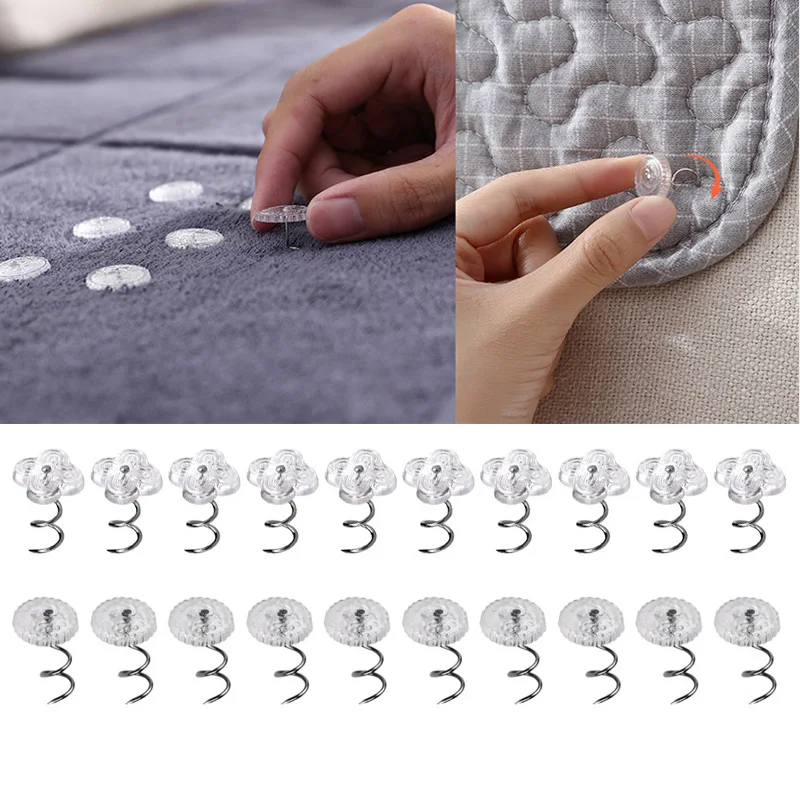 KRABALL 50/100 Stück transparente Twist-Nagelstifte für Sofa, Blatt, Kunststoff-Kopfstift, Schraubbefestigung, Sicherheitsschnalle für feste Decken Image