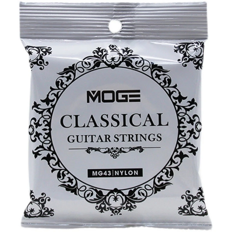 Versilberte klassische Gitarrensaiten, Nylon-Silber umsponnene Saiten für klassische Gitarre, rostfrei, langlebig, warmer Klang, 6-saitig Image